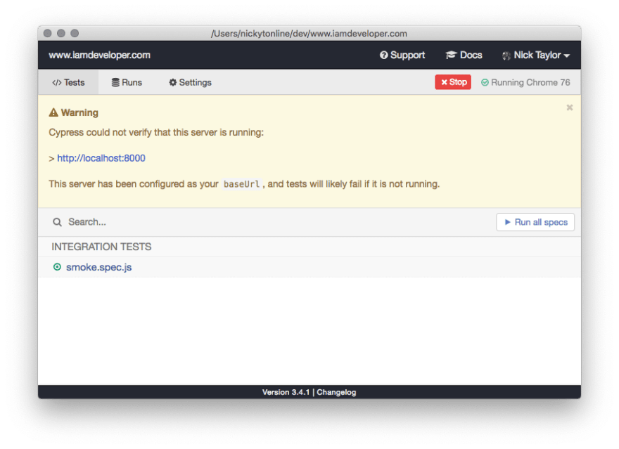 Cypress Test Selection